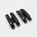 2 Heavy Duty Hidden Door Invisible Concealed Hinge 180° Degree Swing Heavy Duty Zinc Alloy for Inset Door Hinge- | Colors: Black / Clear Anodized / White  |
