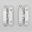 2 Heavy Duty Hidden Door Invisible Concealed Hinge 180° Degree Swing Heavy Duty Zinc Alloy for Inset Door Hinge- | Colors: Black / Clear Anodized / White  |