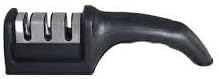 Knife Sharpener 3 Stage Knife Sharpening Tool for Dull Steel, Knife Scissor Sharpener to Repair, Manual Chef Steel Knife Scissor Sharpening. (Stainless Steel, Jet Black)