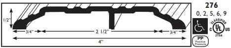 4" Double-Sided  Aluminum Threshold - | Colors: Black / Clear Anodized  |  Sizes: 36",  48", 72"|