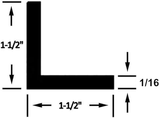 L Shape Angle Measures - | Colors: Black |  Sizes: 48" / 95" |