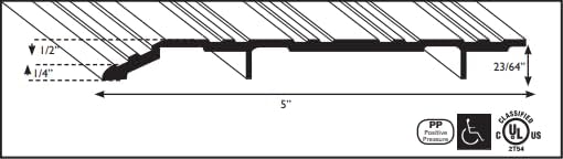 Heavy Duty Aluminum Threshold with Special Curve/Half Saddle - | Colors: Black  |  Sizes: 36",  42", 72"|