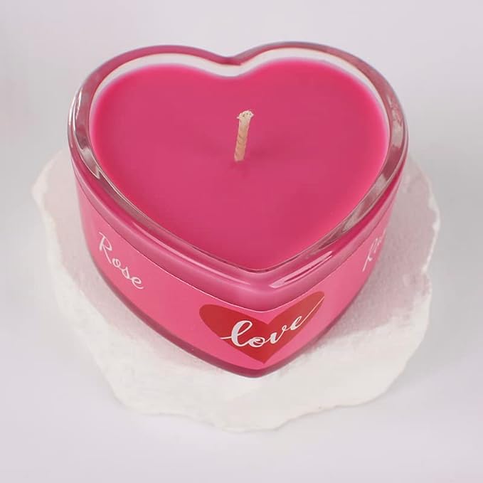 Real Glass Heart Shaped Candles - Ideal for - Holidays - Gifts - Dates - and Many More. (Ocean (Blue))