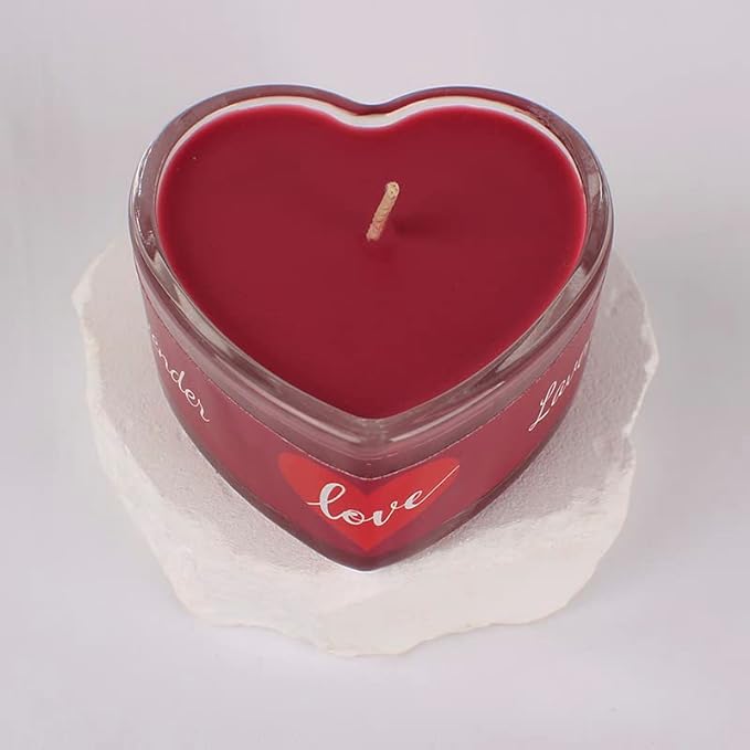 Real Glass Heart Shaped Candles - Ideal for - Holidays - Gifts - Dates - and Many More. (Ocean (Blue))