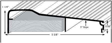 6" Gentle Slope Aluminum Threshold - | Colors: Black / Clear Anodized / Gold  |  Sizes: 36", 48", 72" |