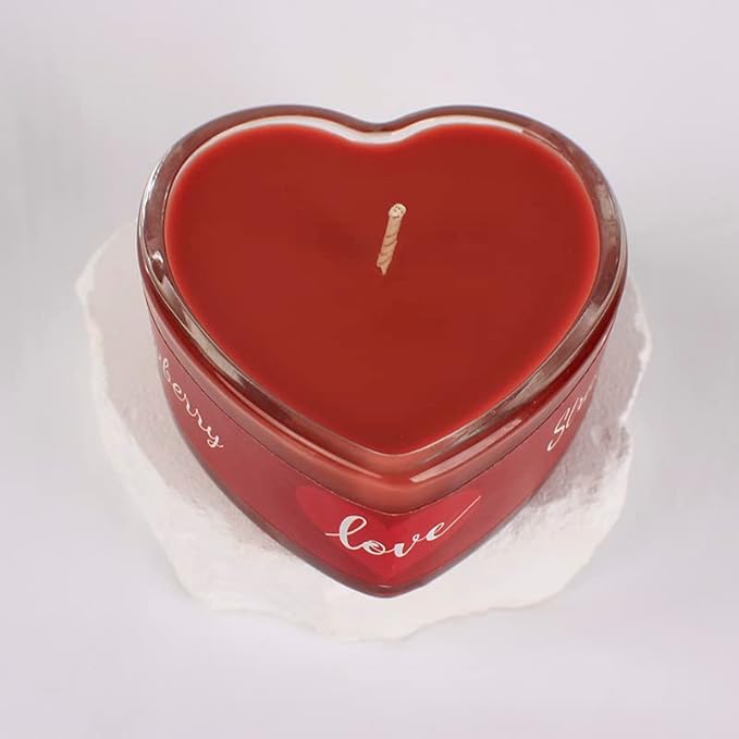 Real Glass Heart Shaped Candles - Ideal for - Holidays - Gifts - Dates - and Many More. (Ocean (Blue))