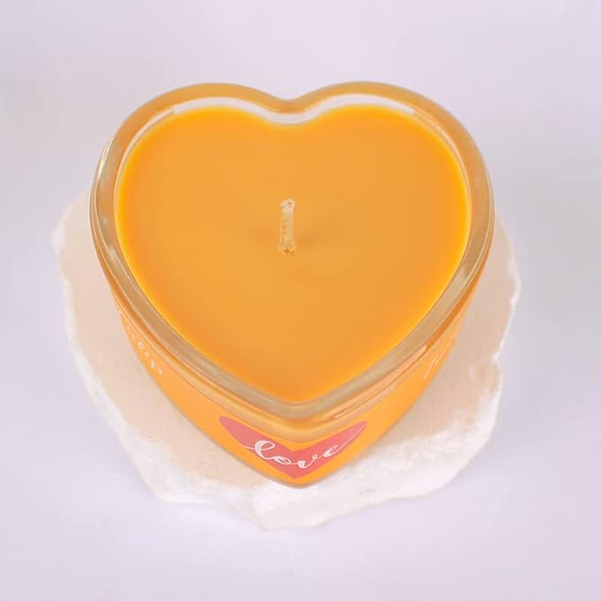 Real Glass Heart Shaped Candles - Ideal for - Holidays - Gifts - Dates - and Many More. (Ocean (Blue))