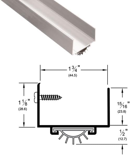 2" U-Shaped Door Bottom with Waterproof Drip Cap Seal | Colors: Black / Clear Anodized  |  Sizes: 32",  46", 48"|