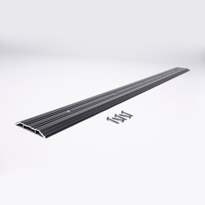 4" Double-Sided  Aluminum Threshold - | Colors: Black / Clear Anodized  |  Sizes: 36",  48", 72"|