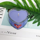 Real Glass Heart Shaped Candles - Ideal for - Holidays - Gifts - Dates - and Many More. (Ocean (Blue))