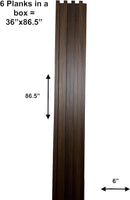 Wooden Interlocking Wall Panels.  | Colors: Black / Walnut / Oak / Gray | Sizes: 6 x 86.5" |