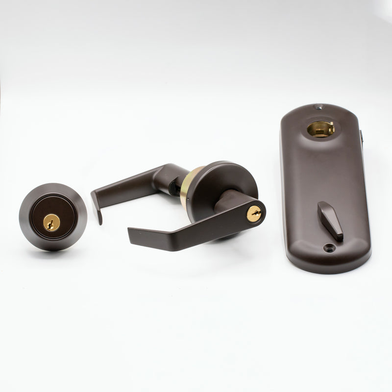 Adjustable Double Door Lock for Any Door You Need. More Security and Easy-to-Install Simultaneous Retraction Interconnected Grade 2 Lock | Black , Satin Nickel |