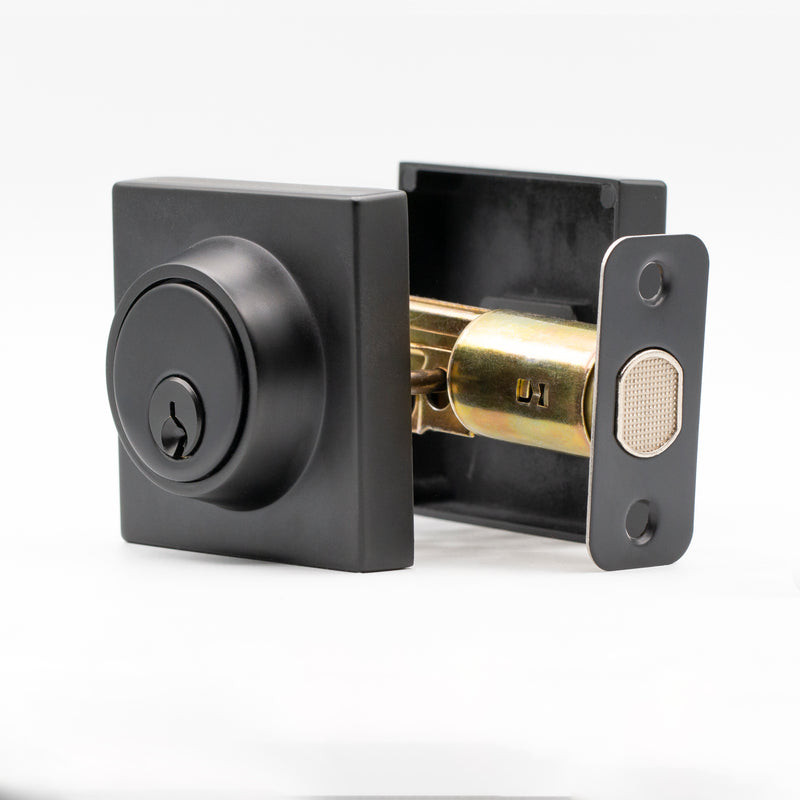 Heavy-Duty Deadbolt-Accommodates door thickness of up to 2 5/8 inches | Colors: Black, Satin Nickel |