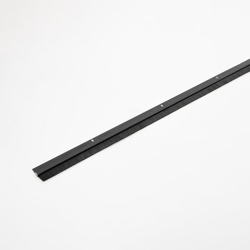 Aluminum Door Sweep with Heavy-Duty Brush- Interior/Exterior | Size: 96" | Color: Black |
