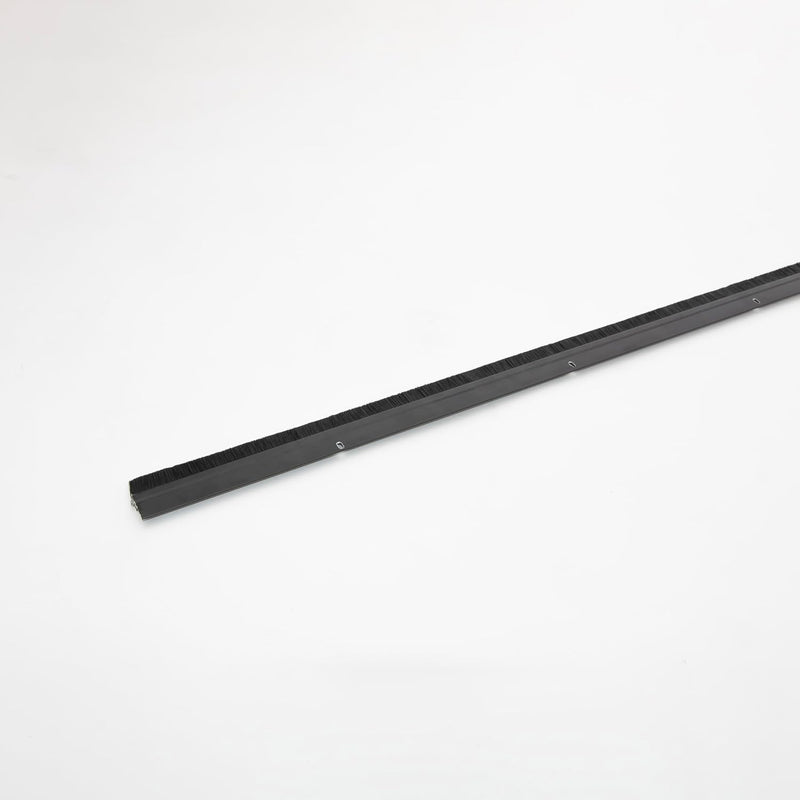 Aluminum Door Sweep with Heavy-Duty Brush- Interior/Exterior | Size: 96" | Color: Black |