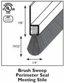 Aluminum Door Sweep with Heavy-Duty Brush- Interior/Exterior | Size: 96" | Color: Black |
