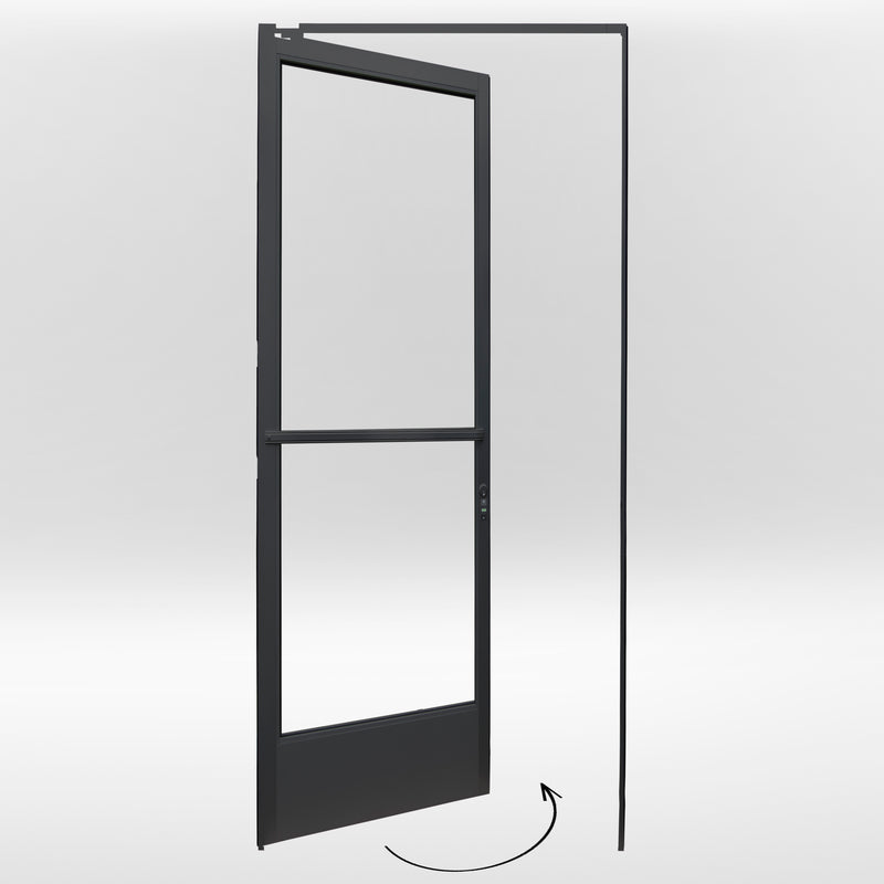 Commercial Graded Storefront Aluminum Door – Glass Door | Colors: Black / Clear Anodized  |