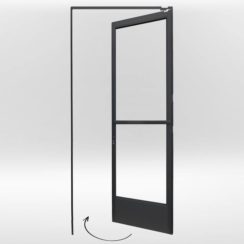 Commercial Graded Storefront Aluminum Door – Glass Door | Colors: Black / Clear Anodized  |