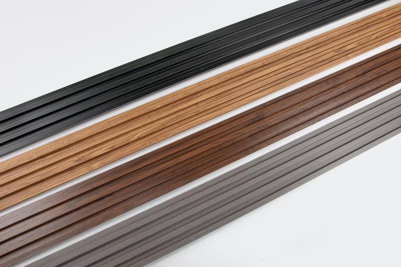 Wooden Interlocking Wall Panels.  | Colors: Black / Walnut / Oak / Gray | Sizes: 6"-48" |