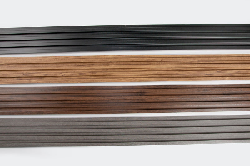 Wooden Interlocking Wall Panels.  | Colors: Black / Walnut / Oak / Gray | Sizes: 6"-48" |