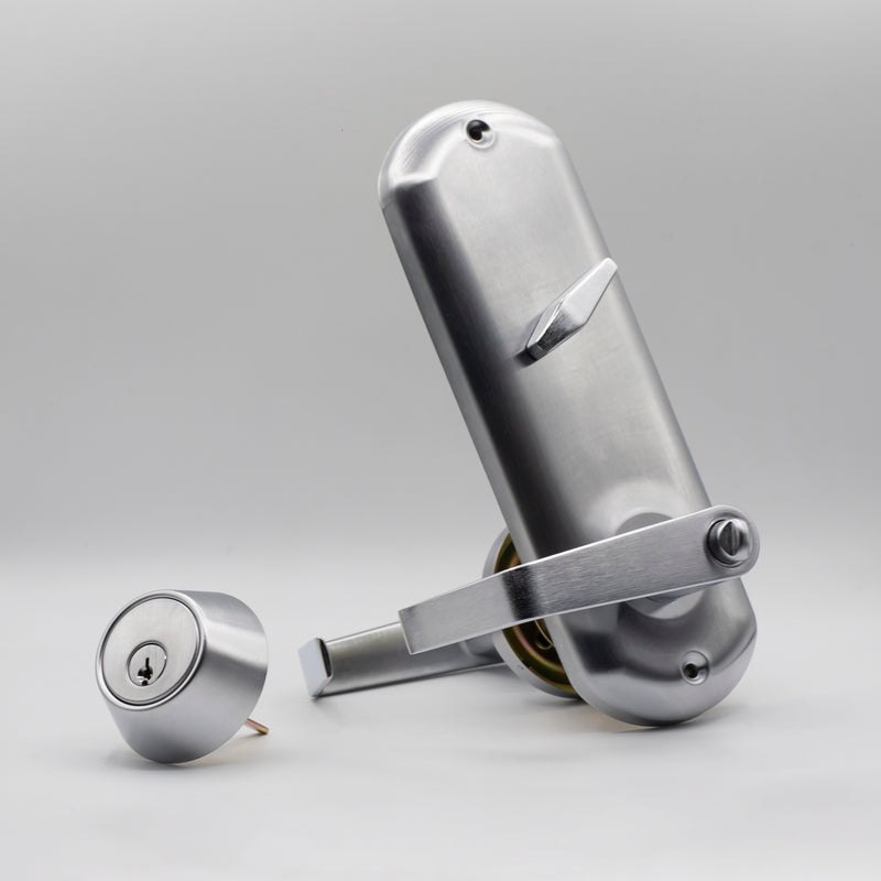 Adjustable Double Door Lock for Any Door You Need. More Security and Easy-to-Install Simultaneous Retraction Interconnected Grade 2 Lock | Black , Satin Nickel |