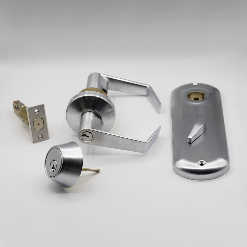 Adjustable Double Door Lock for Any Door You Need. More Security and Easy-to-Install Simultaneous Retraction Interconnected Grade 2 Lock | Black , Satin Nickel |