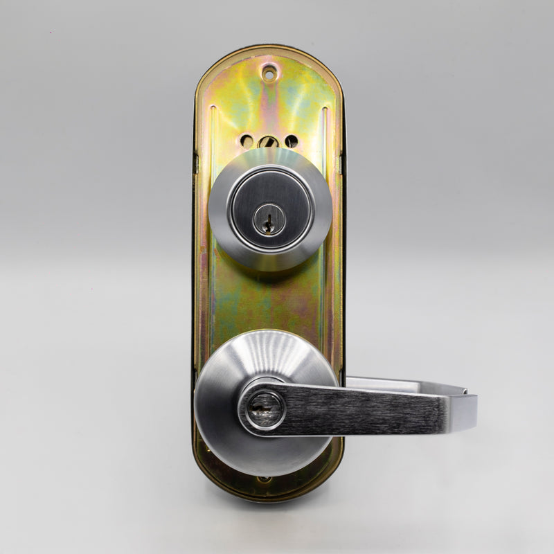 Adjustable Double Door Lock for Any Door You Need. More Security and Easy-to-Install Simultaneous Retraction Interconnected Grade 2 Lock | Black , Satin Nickel |