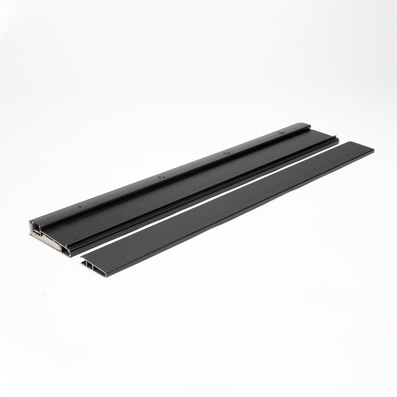 Adjustable Threshold with Rail for Dual Screen Doors and Sliding Doors, Heavy-Duty - | Colors: Black  |  Sizes: 74", 96" | (Copy)