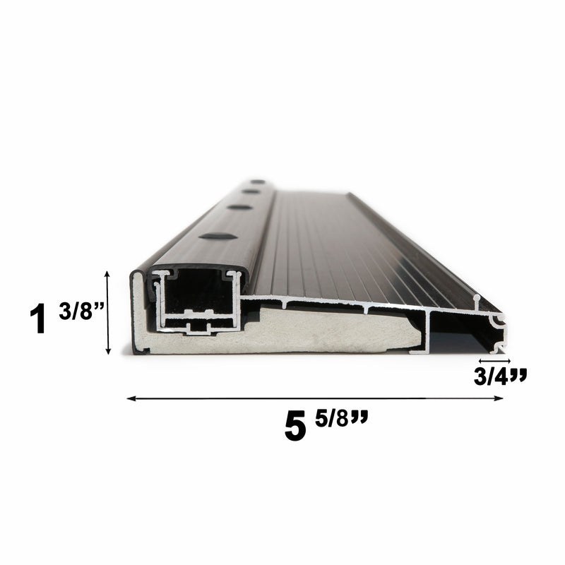 Adjustable Threshold with Rail for Dual Screen Doors and Sliding Doors, Heavy-Duty - | Colors: Black  |  Sizes: 74", 96" | (Copy)