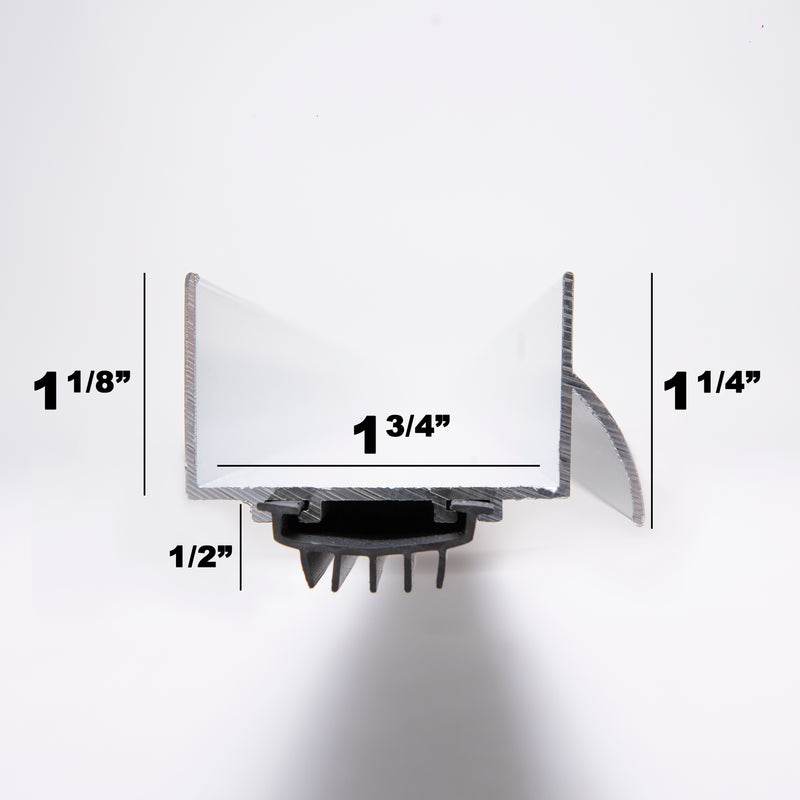 1 3/4" U-Shaped Door Bottom with Waterproof Drip Cap Seal | Colors: White  |  Sizes: 36",  42", 72"|
