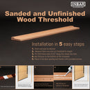 Heavy-Duty Solid Oak Threshold – 5 5/8" Wide, for Residential & Commercial  - | Colors: Oak  |  Sizes: 36", 48", 72" |