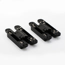 2 Heavy Duty Hidden Door Invisible Concealed Hinge 180° Degree Swing Heavy Duty Zinc Alloy for Inset Door Hinge- | Colors: Black / Clear Anodized / White  |