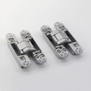 2 Heavy Duty Hidden Door Invisible Concealed Hinge 180° Degree Swing Heavy Duty Zinc Alloy for Inset Door Hinge- | Colors: Black / Clear Anodized / White  |